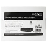 Startech.Com Switch Conmutador Kvm Displayport De 2 Puertos 4k 60hz Switch Kvm Displayport 1.2 Conmutador Kvm / Audio / Usb 2 X Kvm / Audio / Usb Sobremesa Conforme A La Taa