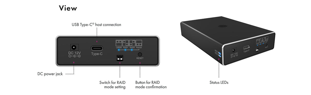 Icy Box Ib-Rd2253-C31 External Raid Enclosure For 2x2.5 Sata I Ii Iii Ssd And Hdd