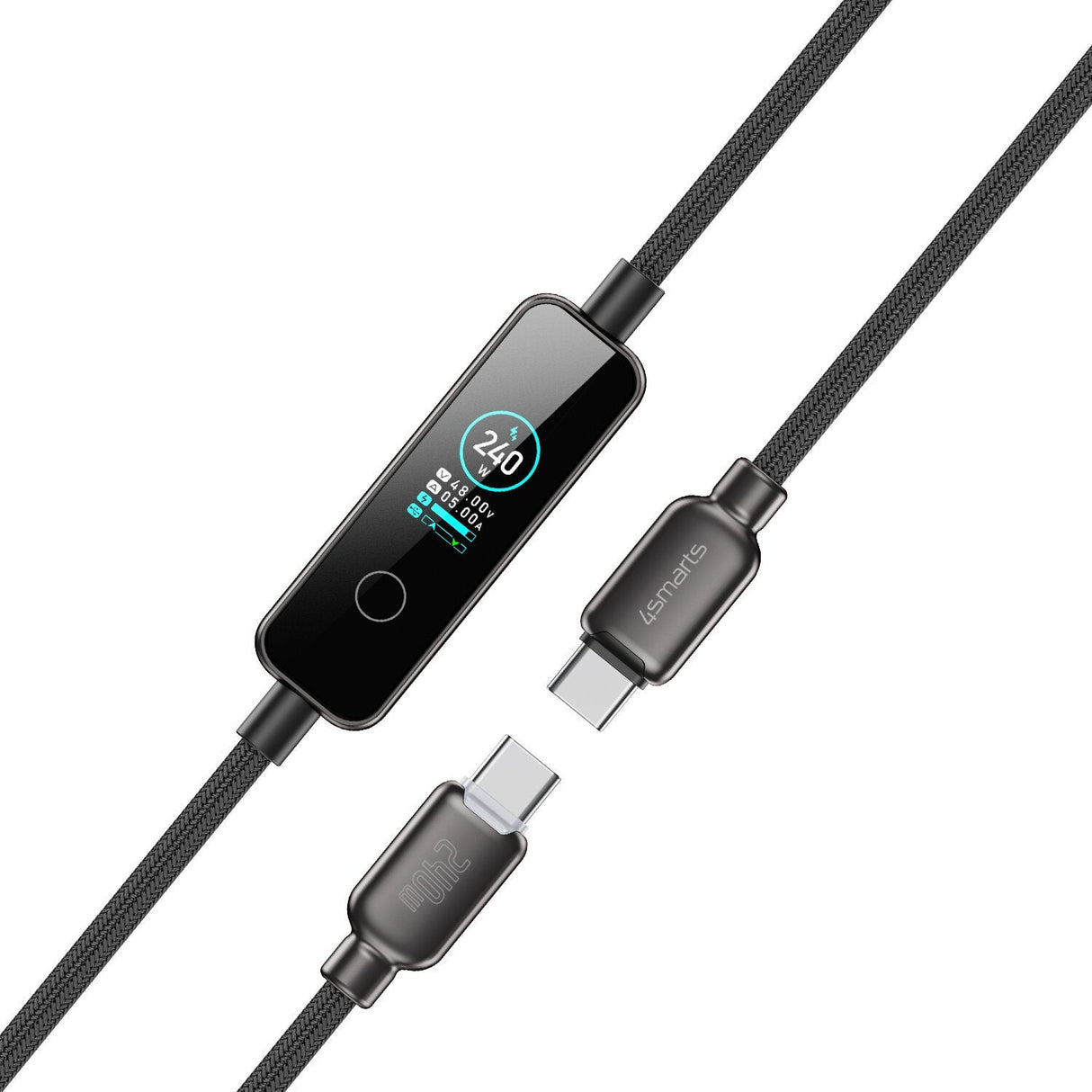 4smarts Usb-C Cable Screencord 240w 1,2m, Negro