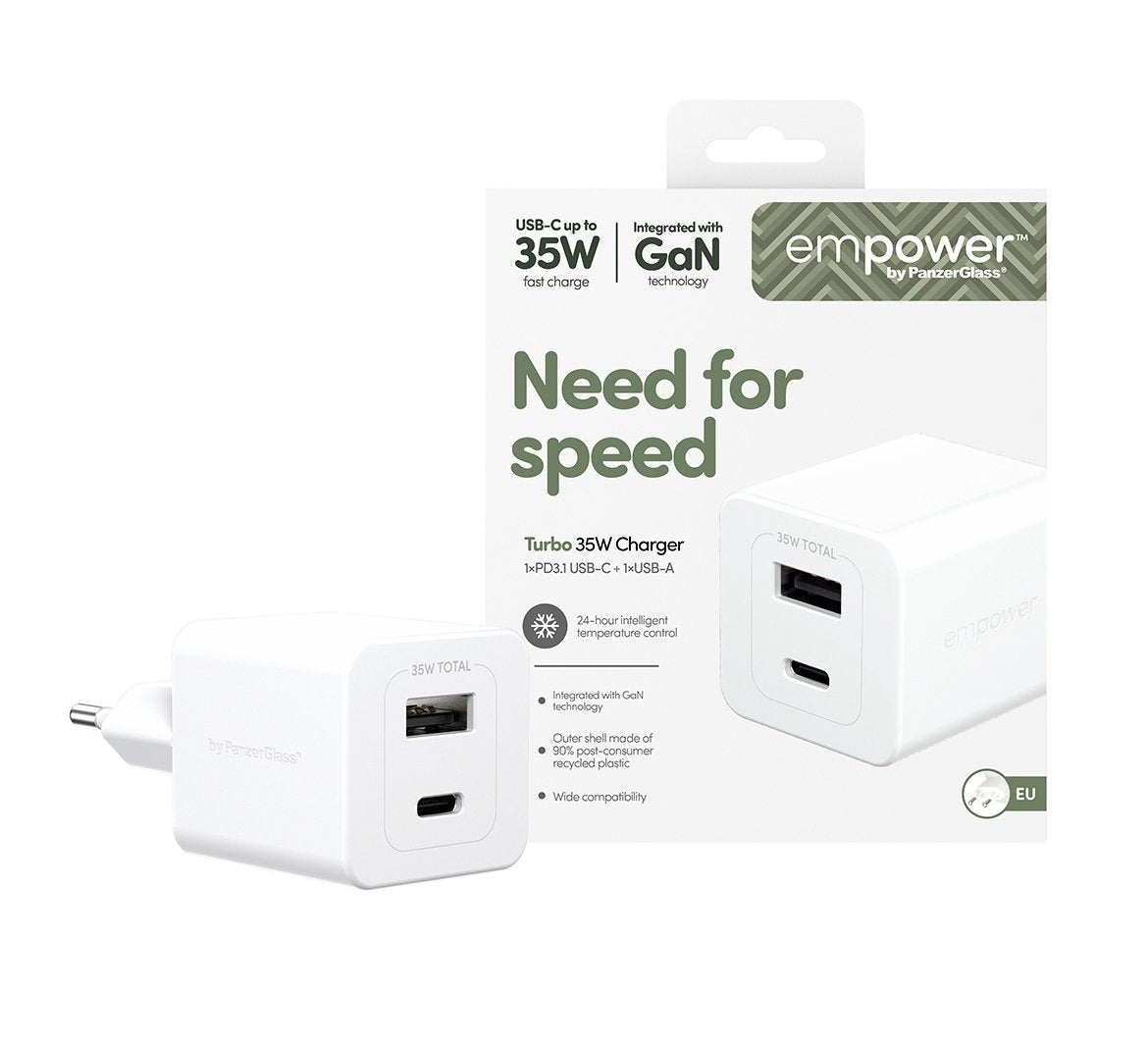 EAN 5715685027550 - PanzerGlass EM94326 cargador de dispositivo móvil Smartphone Blanco Corriente alterna Carga rápida Interi imagen 2