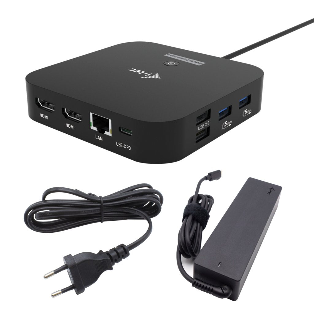 EAN 8595611707742 - i-tec USB-C Dual HDMI Docking Station with Power Delivery 100 W + Universal Charger 100W imagen 1