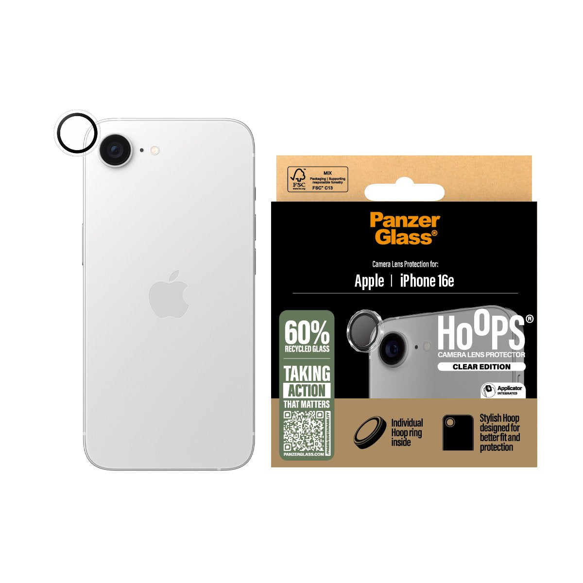 EAN 5715685021039 - PanzerGlass ® Hoops® Camera Lens Protector Transparent iPhone 17e | 16e Protector de pantalla Apple 1 pie imagen 4