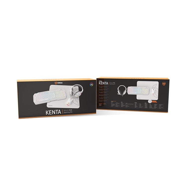 Pack Gaming Krom Kenta Teclado Rgb + Ratón + Alfombrilla + Auriculares Blanco