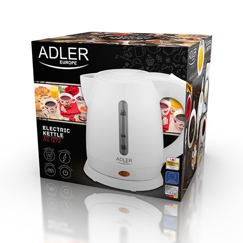 Hervidor De Agua Adler Ad 1272 Tetera Eléctrica 1 L Avellana, Blanco 1600 W