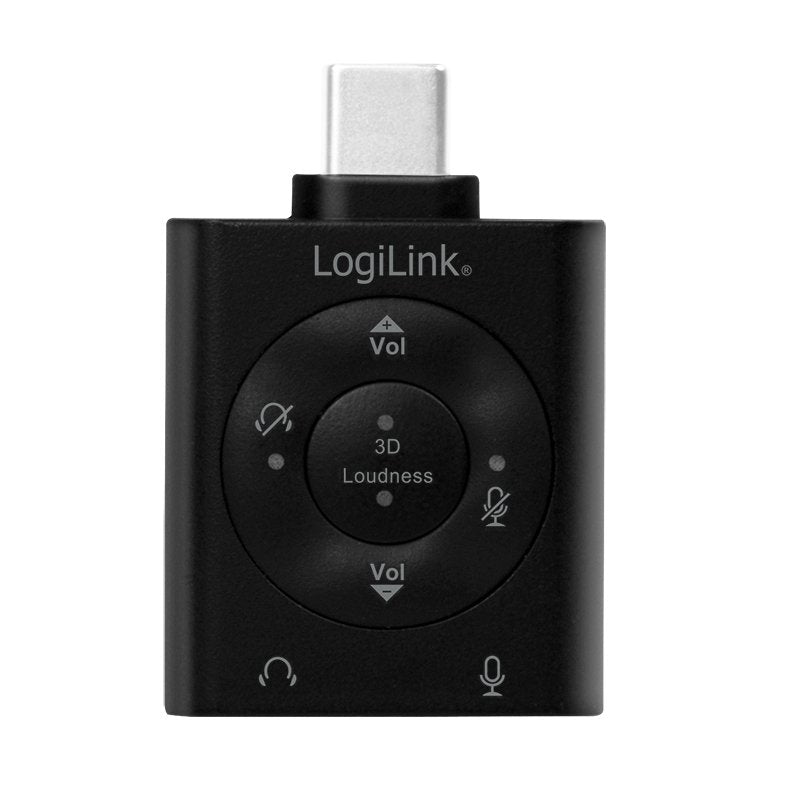 Logilink Adaptador Audio 1xusb-C -> 2x3,5mm/F, Virt.7.1,0.15m