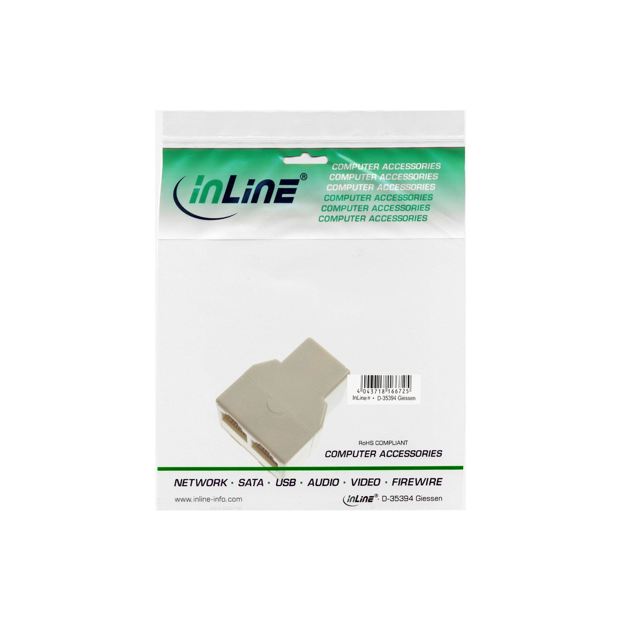 Distribuidor Modular Inline 1x Conector Rj12 A 2x Rj12 Hembra