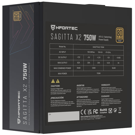 EAN 8435443722233 - Nfortec NF-PSU-SAGITTAX2-FM-750W unidad de fuente de alimentación 20+4 pin ATX ATX imagen 5