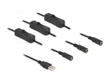 Delock Cable Usb Typ-A Stecker Zu 3 X Dc 5,5 X 2,1 Mm Buchse Mit Schalter 1 M
