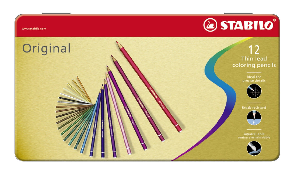 Stabilo Lápices De Colores Original Arty+ Estuche De Metal 12 Surtidos
