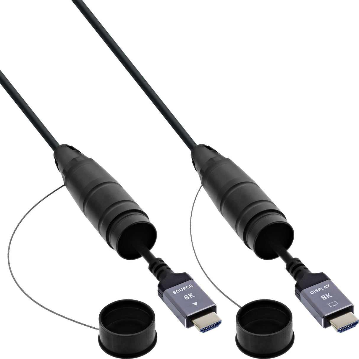 Carrete De Cable Hdmi , Cable Hdmi 2.1 De Aoc, 8k/60hz, Blindado, Negro, 50 M Inline