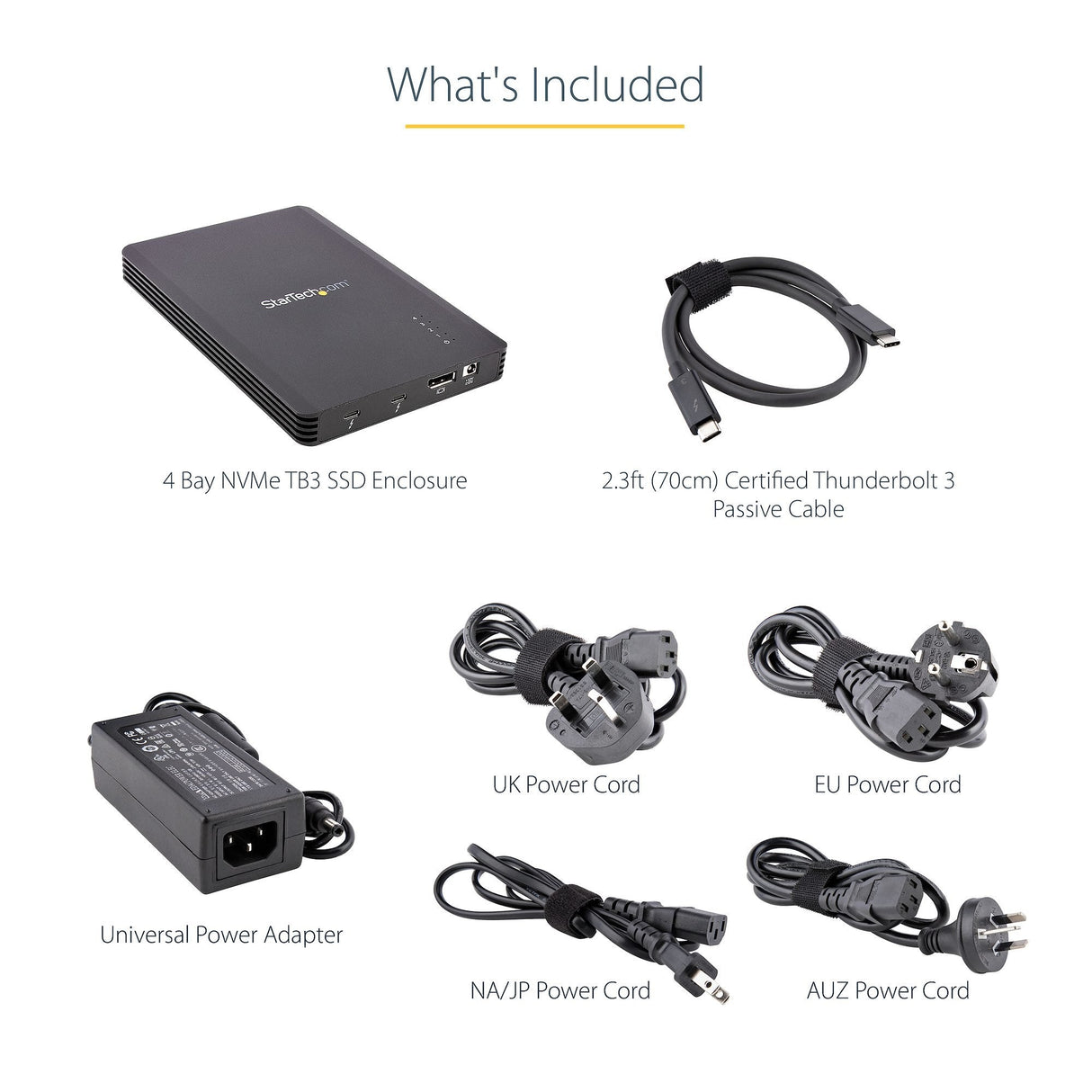 Caja Externa Disco Startech Caja Thunderbolt 3 De 4 Bahías Nvme M.2 Para Ssd Displayport  2 Thunderbolt 3, 40gbps,72w