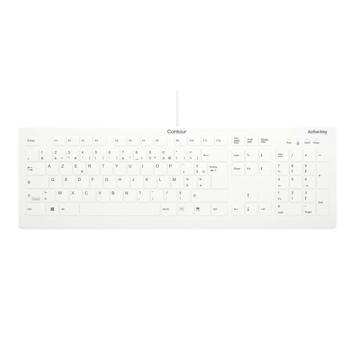 EAN 7061115223244 - Contour Design Active Key AK-C8112 teclado Médico USB AZERTY Francés Blanco imagen 1