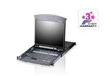 Aten 8-Puertos 19" Lcd Cat5e/6 Kvm Switch (Dual Rail) - Kl1508an-Axa-Xg El Conmutador Kvm Con Pantalla Lcd Kl1508a De Altusen Lleva Una Pantalla De 17 Ó 19 Pulgadas Que Se Puede Retraer Independientemente Del Módulo De Teclado Con Panel Tác