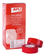 Apli Cinta Adhesiva Roja 19mm X 33m - Resistente Al Desgarro - Facil De Cortar - Ideal Para Manualidades Y Embalaje - Rojo
