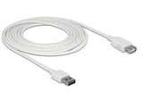Delock Verlängerungscable Easy-Usb 2.0 Typ-A Stecker > Usb 2.0 Typ-A Buchse Weiss 3 M