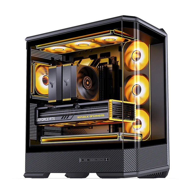 Jonsbo D400 Pc-Gehäuse, Midi Tower, Atx, Tempered Glass - Schwarz
