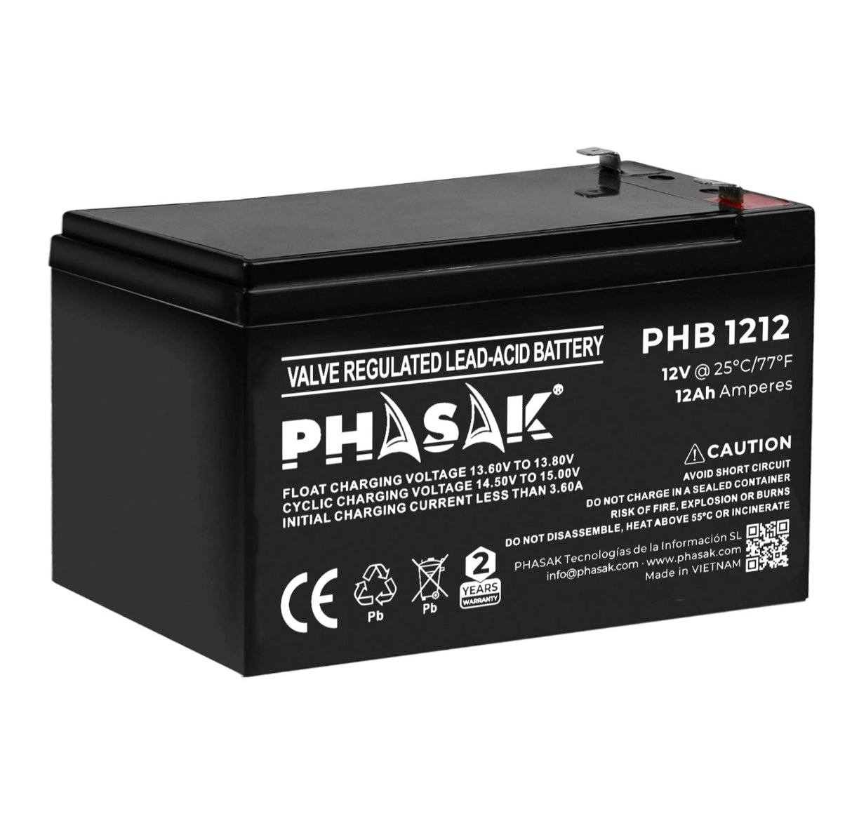 Batería Phasak Phb 1212 Compatible Con Sai Ups Phasak Según Especificaciones