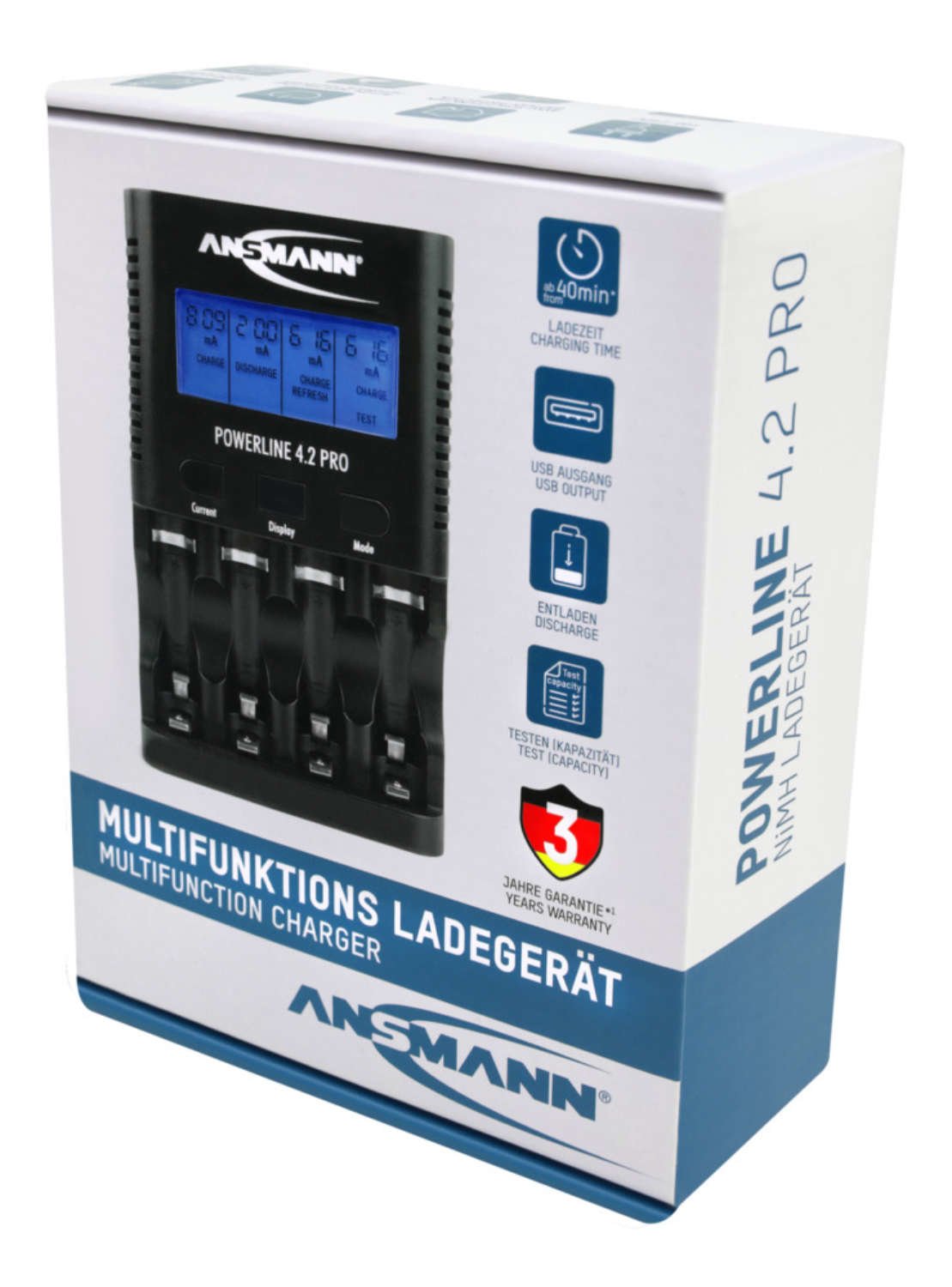 Ansmann Powerline 4.2 Pro, Cargador Negro 1001-0079