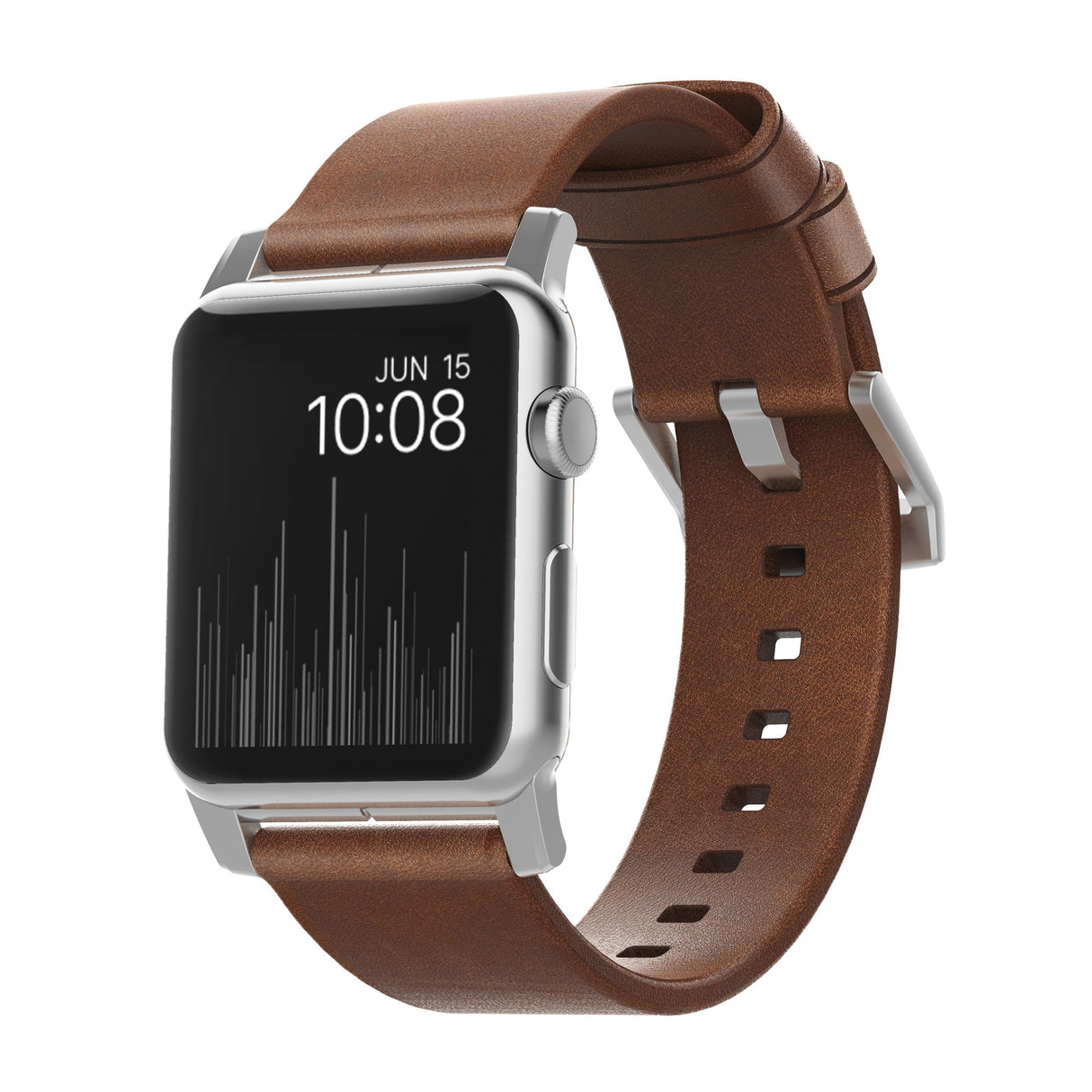 Nomad Strap Modern Lthr. Brown Connect. Silver 46/49mm