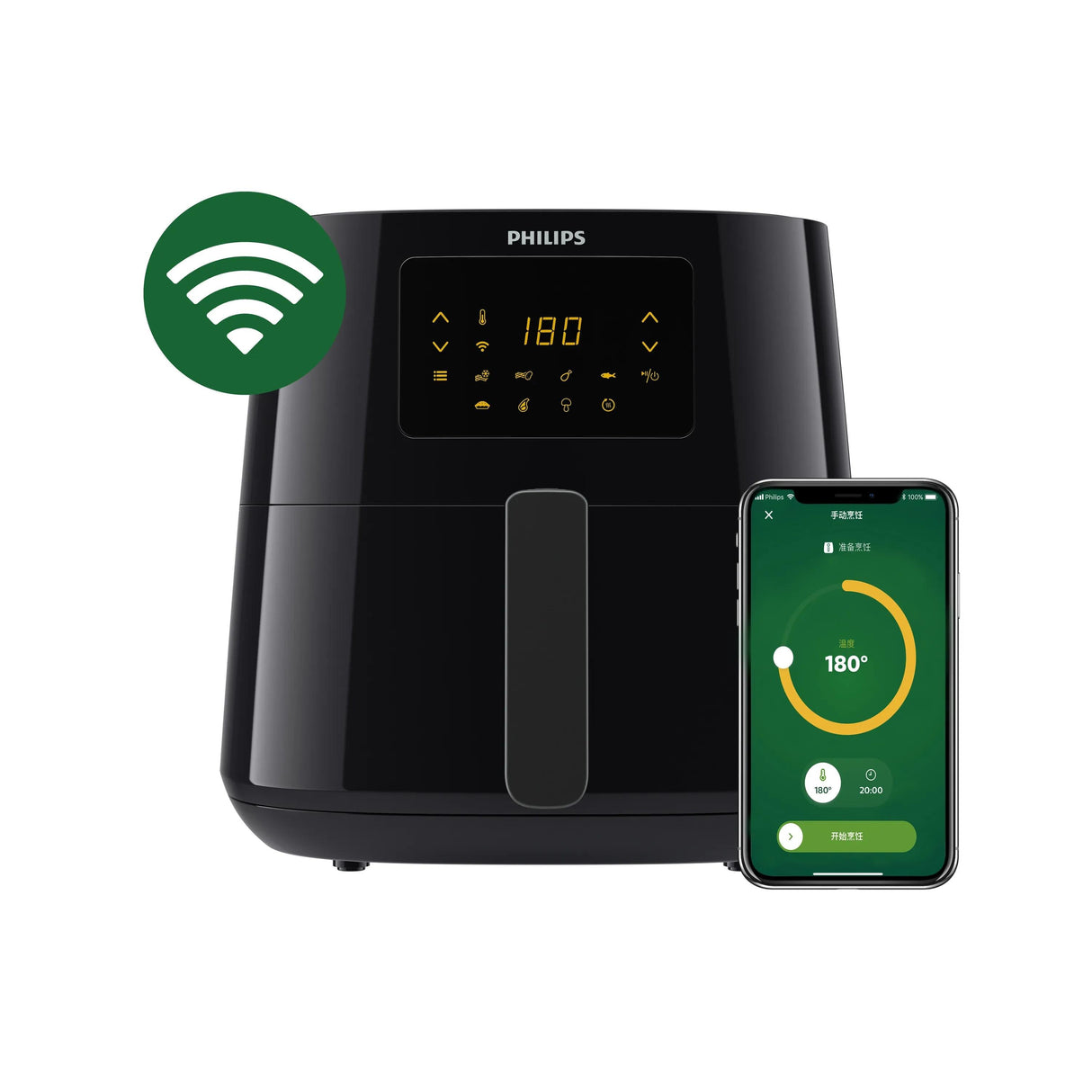 EAN 8710103975571 - Philips Essential HD9280/70 freidora Sencillo 6,2 L 2000 W Freidora de aire caliente Negro, Plata imagen 1