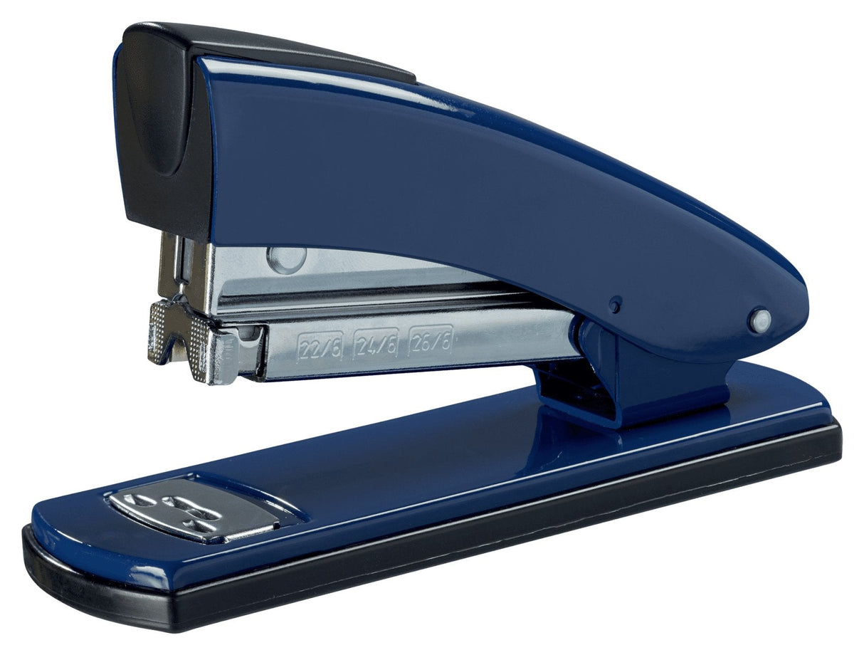 Petrus 2001 Grapadora Metalica Retro - Hasta 30 Hojas - Grapado Cerrado, Abierto Y Clavado - Color Azul