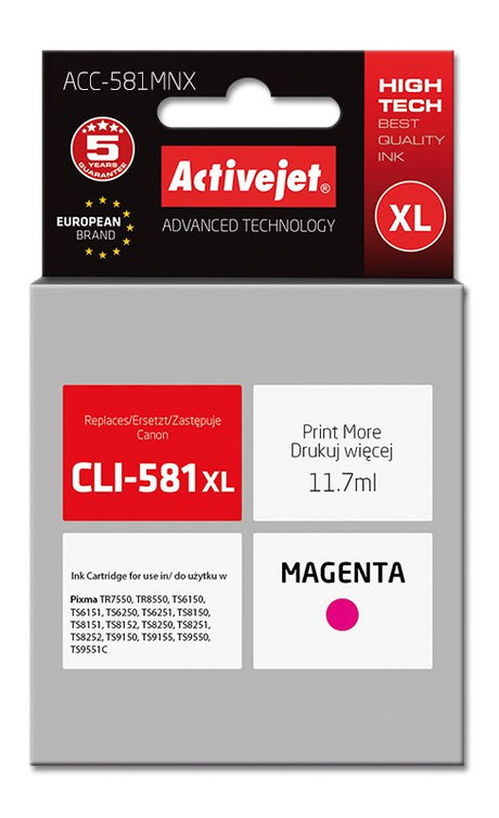 EAN 5901443110583 - Activejet ACC-581MNX cartucho de tinta 1 pieza(s) Compatible Alto rendimiento (XL) Magenta imagen 1