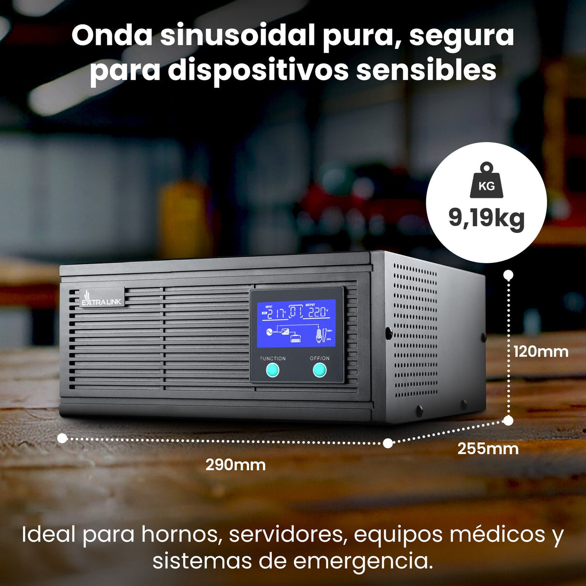 Extralink Ex.31131 Adaptador E Inversor De Corriente Auto 1200 W Negro