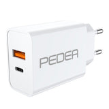 Pedea 20w Usb-C (Pd) Schnellcargador - 2-Ports Mehrfach Handy-Cargador Mit Usb-C Und Usb-A, Weiss