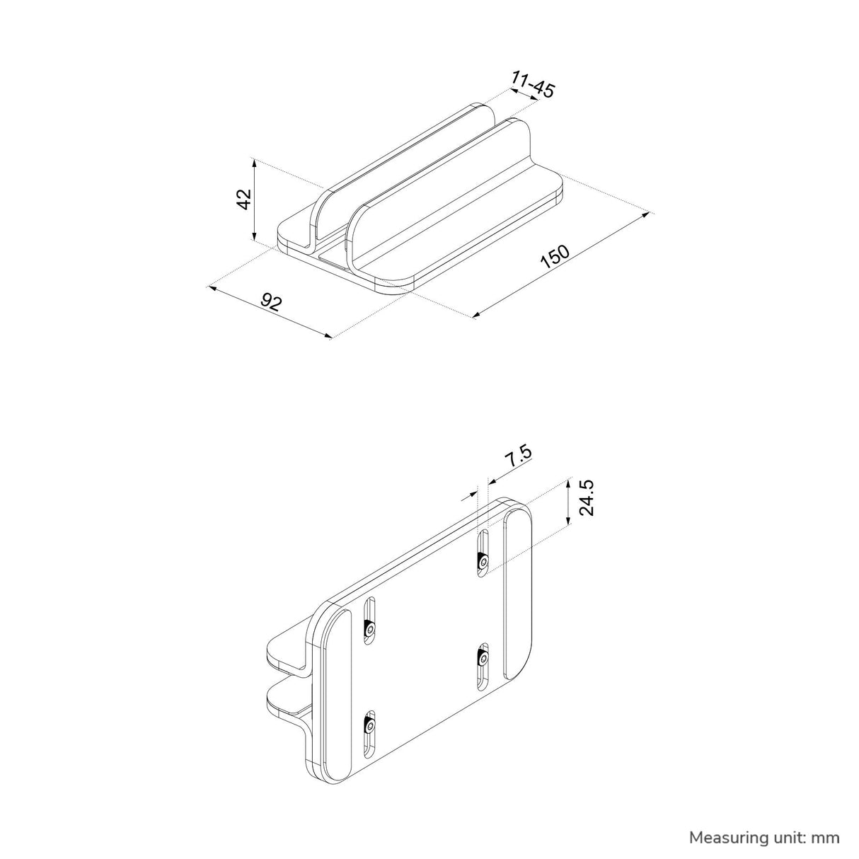 Neomounts Laptopständer -5kg Plata 11-17'' Vertikal Aluminium