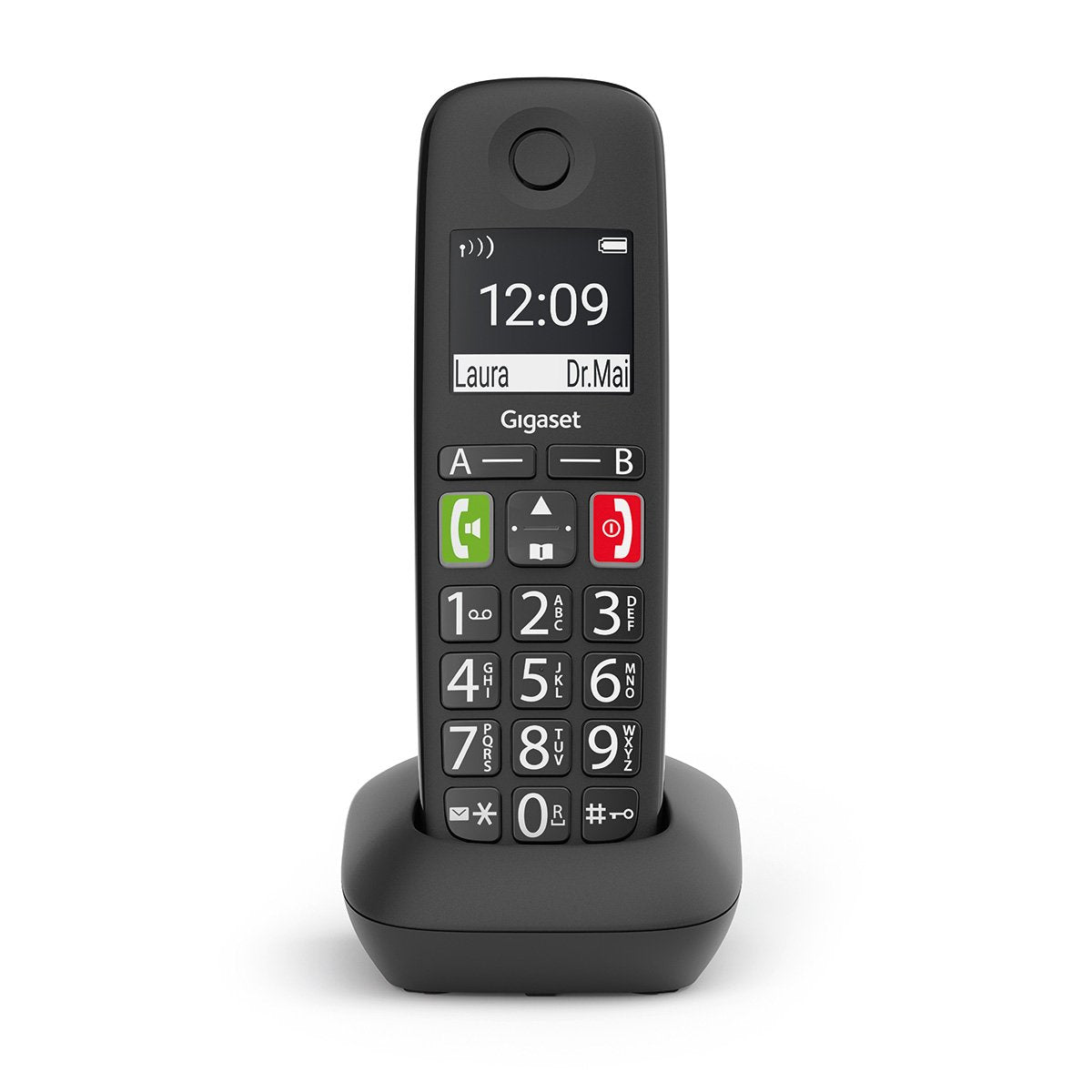Gigaset E290hx, Teléfono Dect, Terminal Inalámbrico, Altavoz, 150 Entradas, Negro