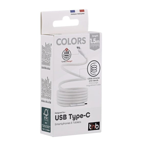 Tnb Cable De Funda Magnetica Usb-C A Usb-C - 1.5m - White