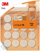 Scotch Pack De 16 Almohadillas De Fieltro - 17mm De Diametro - Extrasuaves - Beige