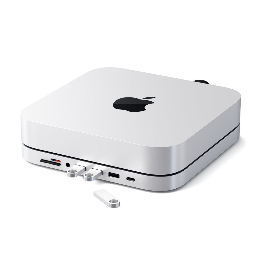 Satechi Aluminum Do Mac Mini Usb-C (Usb-C, 3x Usb-A, Czytnik Kart Micro/Sd, Jack Port) (Srebrny)