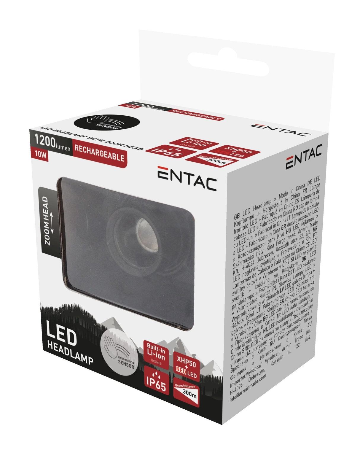 Entac Mirnlampe Zoom Con Akku 10w Handbewegungsensor