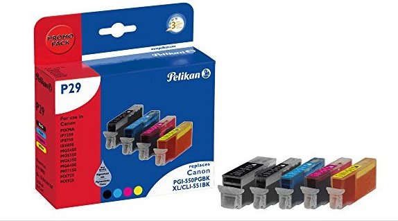 EAN 4018474110053 - Pelikan P29 BK CMY PGBK cartucho de tinta 5 pieza(s) Foto negro, Fotos cian, Foto magenta, Negro, Amarill imagen 1