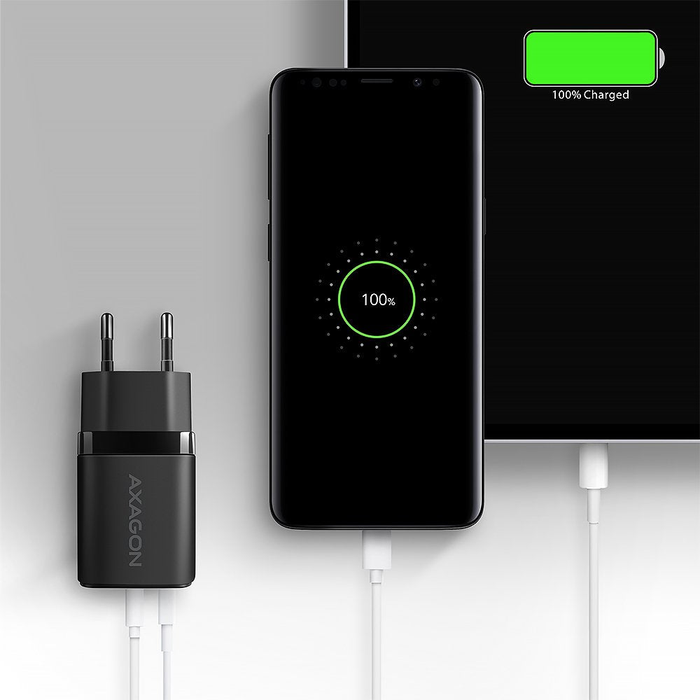 EAN 8595247907103 - Axagon ACU-PQ30 Ladegerät QC3.0, 4.0/AFC/FCP/PPS/Apple+ PD USB-C, 30W - schwarz - Kompaktes Ladegerät - 1 imagen 6