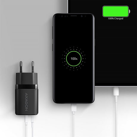 EAN 8595247907103 - Axagon ACU-PQ30 Ladegerät QC3.0, 4.0/AFC/FCP/PPS/Apple+ PD USB-C, 30W - schwarz - Kompaktes Ladegerät - 1 imagen 6