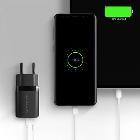 EAN 8595247907103 - Axagon ACU-PQ30 Ladegerät QC3.0, 4.0/AFC/FCP/PPS/Apple+ PD USB-C, 30W - schwarz - Kompaktes Ladegerät - 1 imagen 6