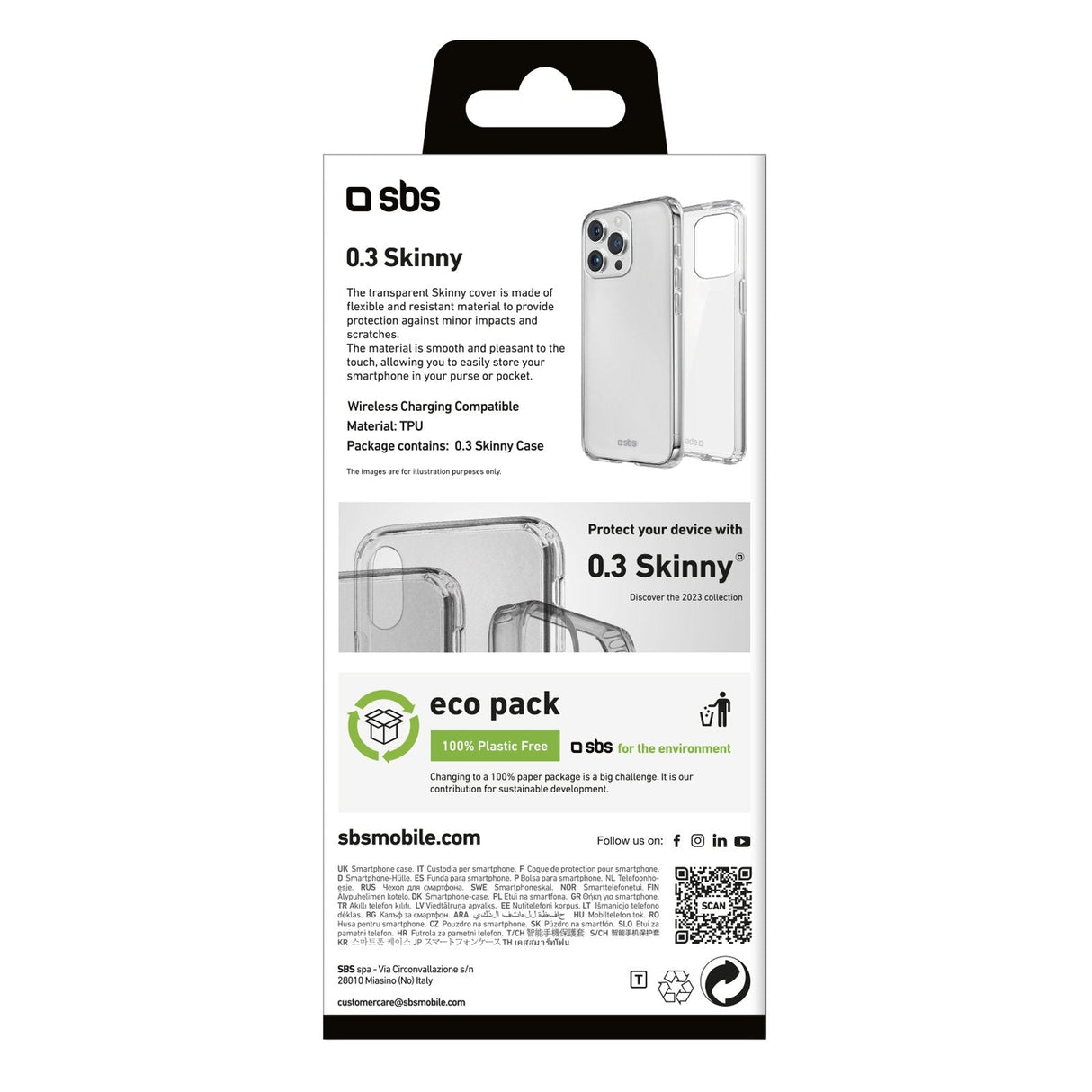 Funda Sbs Skinny Iphone 15 Pro Max Transp.