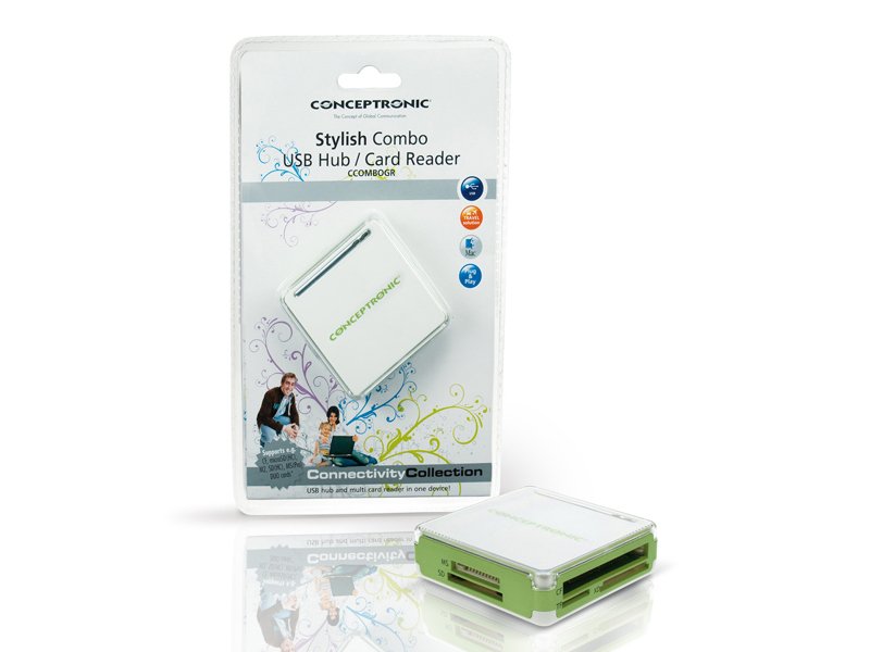Conceptronic Lector Externo + 3-Port Usb Hub/ Ccombogr