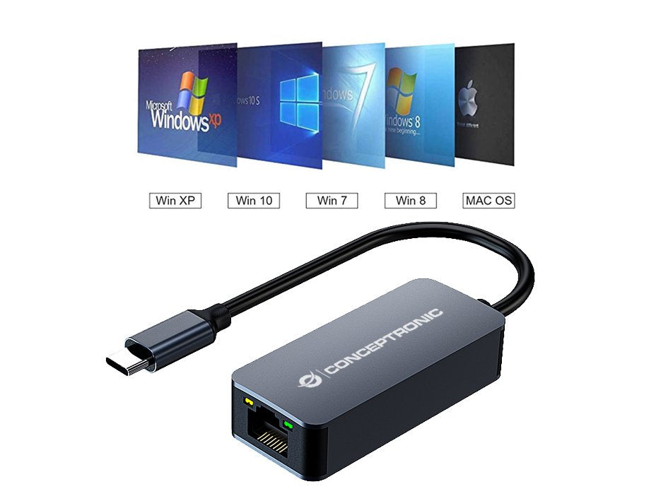 Conceptronic Adaptador Usb-C -> Rj45 10 100 1000 2500 0.15m