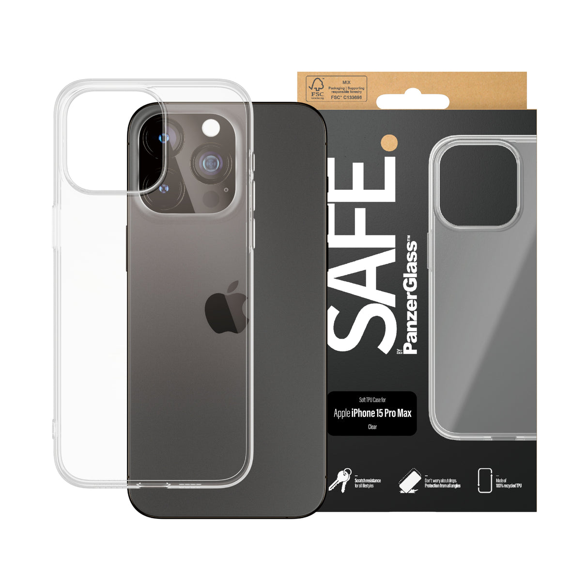 EAN 5711724955419 - PanzerGlass SAFE. by ® TPU Case Transparent iPhone 15 Pro Max funda para teléfono móvil Transparente imagen 2