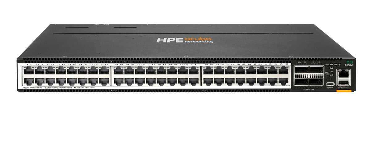 EAN 190017590943 - HPE Aruba Networking CX 8360-48XT4C v2 48p 1G/10GBase-T 4p 100G QSFP28 FB 3 Fans 2AC Bundle imagen 1