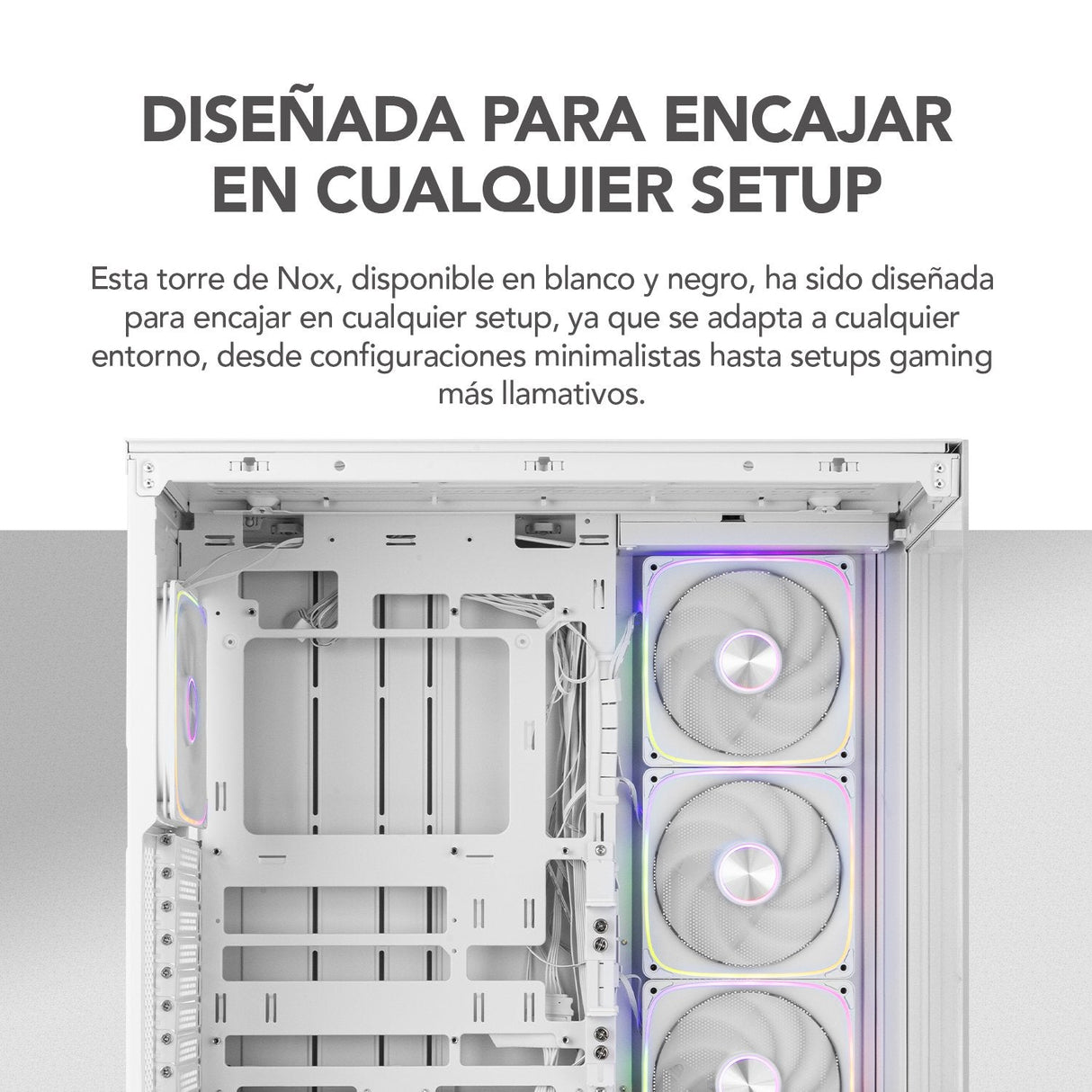 Caja Pc Gaming Semitorre Nox Hummer Blade Blanca