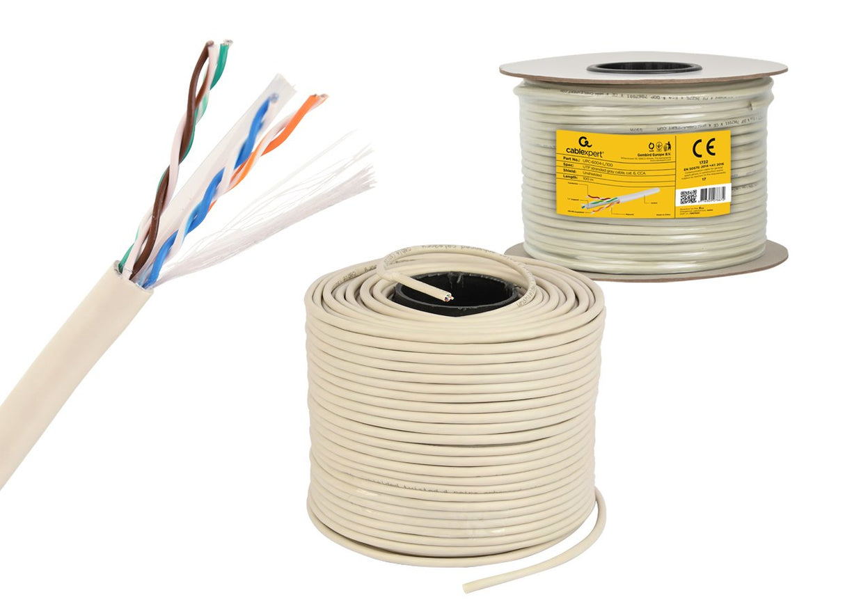 Gembird Bobina Cable De Red Cat6 100m U/Utp (Utp) Gris