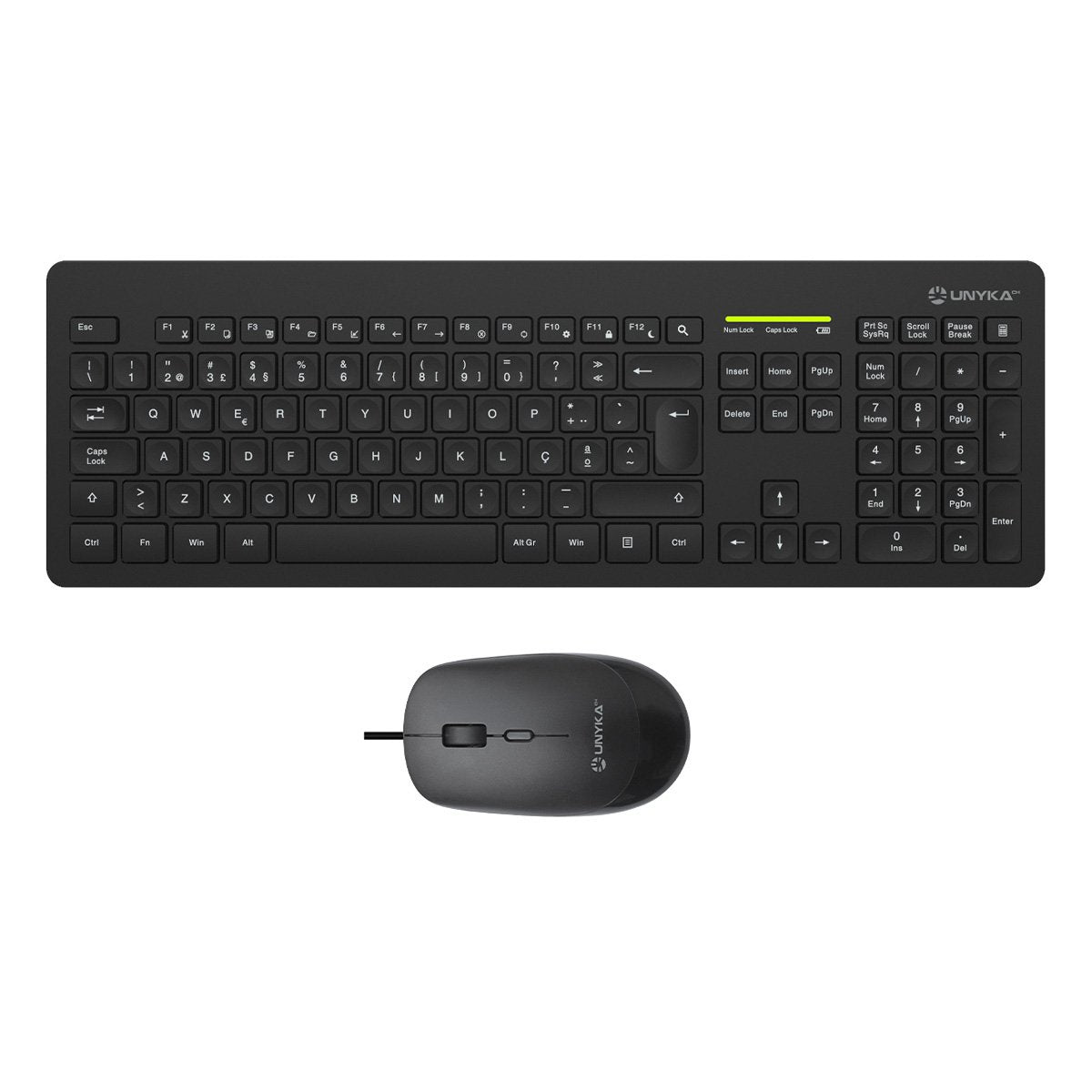 Unykach Mk212 Pro Slim Wireless Pack De Teclado Inalambrico Slim 108 Teclas De Membrana + Raton Inalambrico 1600dpi, 3