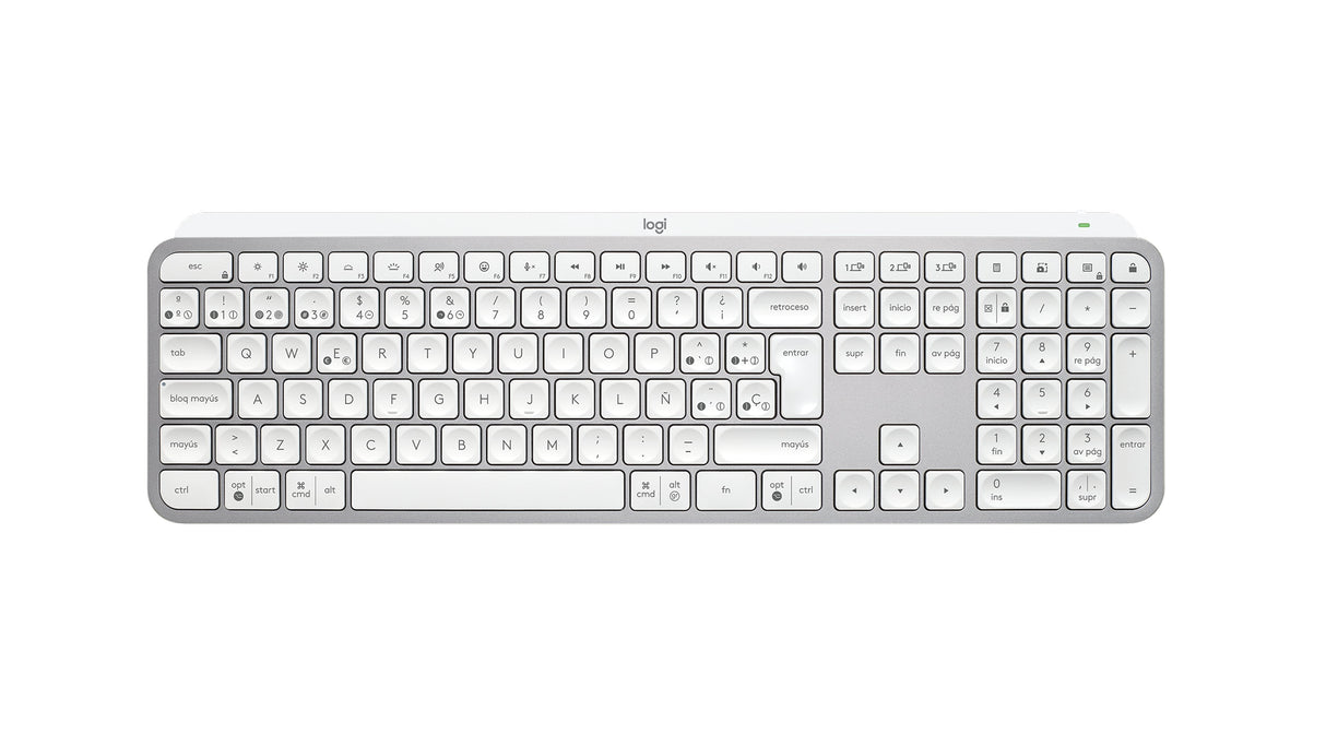 Teclado Español Logitech Mx Keys S Rf Wireless + Bluetooth Qwerty Aluminio, Blanco