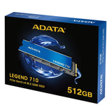 Disco Ssd Adata Legend 710 M.2  512gb Pcie Gen4x4 2280 R/W: 2400/1800mb/S Nvme 1.4