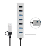 Logilink Ua0441 Hub De Interfaz Usb 3.2 Gen 1 (3.1 Gen 1) Type-A + Type-C 5000 Mbit/S Gris