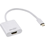 Adaptador Usb Inline, Usb Tipo C Macho A Hdmi Hembra (Modo Dp Alt), 4k2k, Plata, 0,2 M